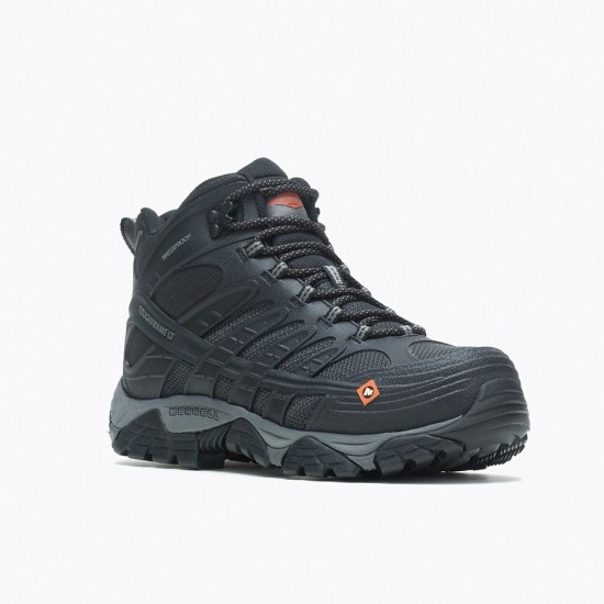 Merrell Moab Velocity Mid Waterproof Carbon Fiber Wide Width Black Men